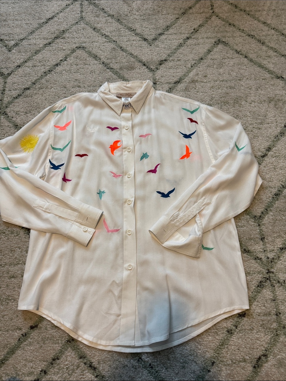 Mara Hoffman - Birds of Paradise Button Up in White / XS